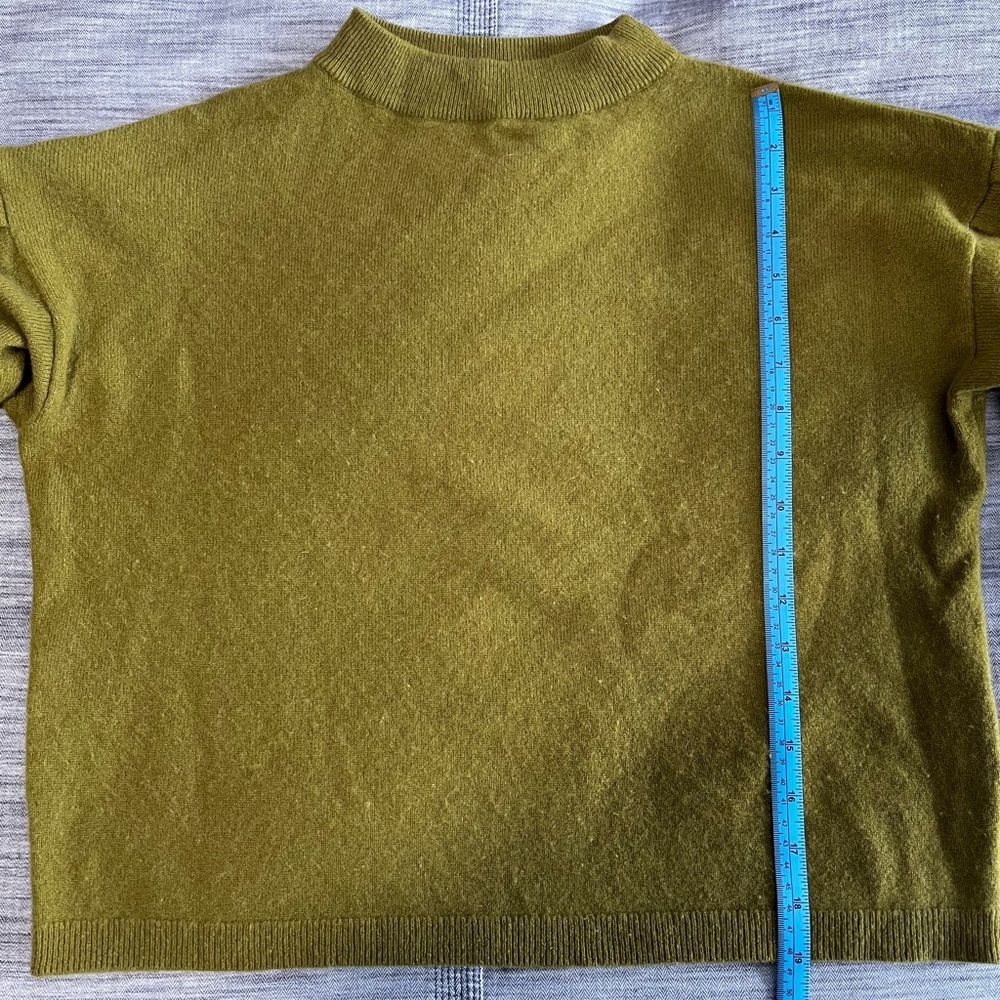 Garnet Hill Olive Green Odette Cashmere Sweater - Picture 3 of 8